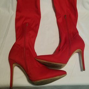 Red Thigh High 4" Heels - image 1